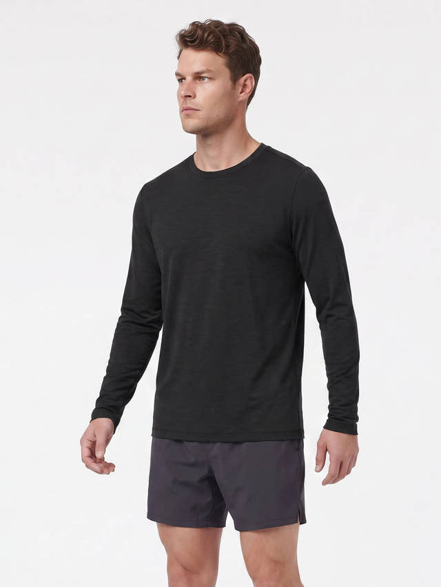 Camiseta FlowBlend™ Active de manga larga con cuello redondo