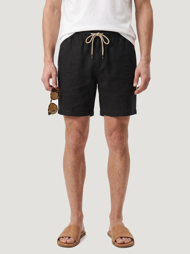 Pantaloncini con coulisse in 100% lino europeo