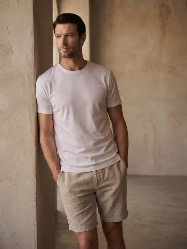 Pantalones cortos de vestir de 100 % lino europeo