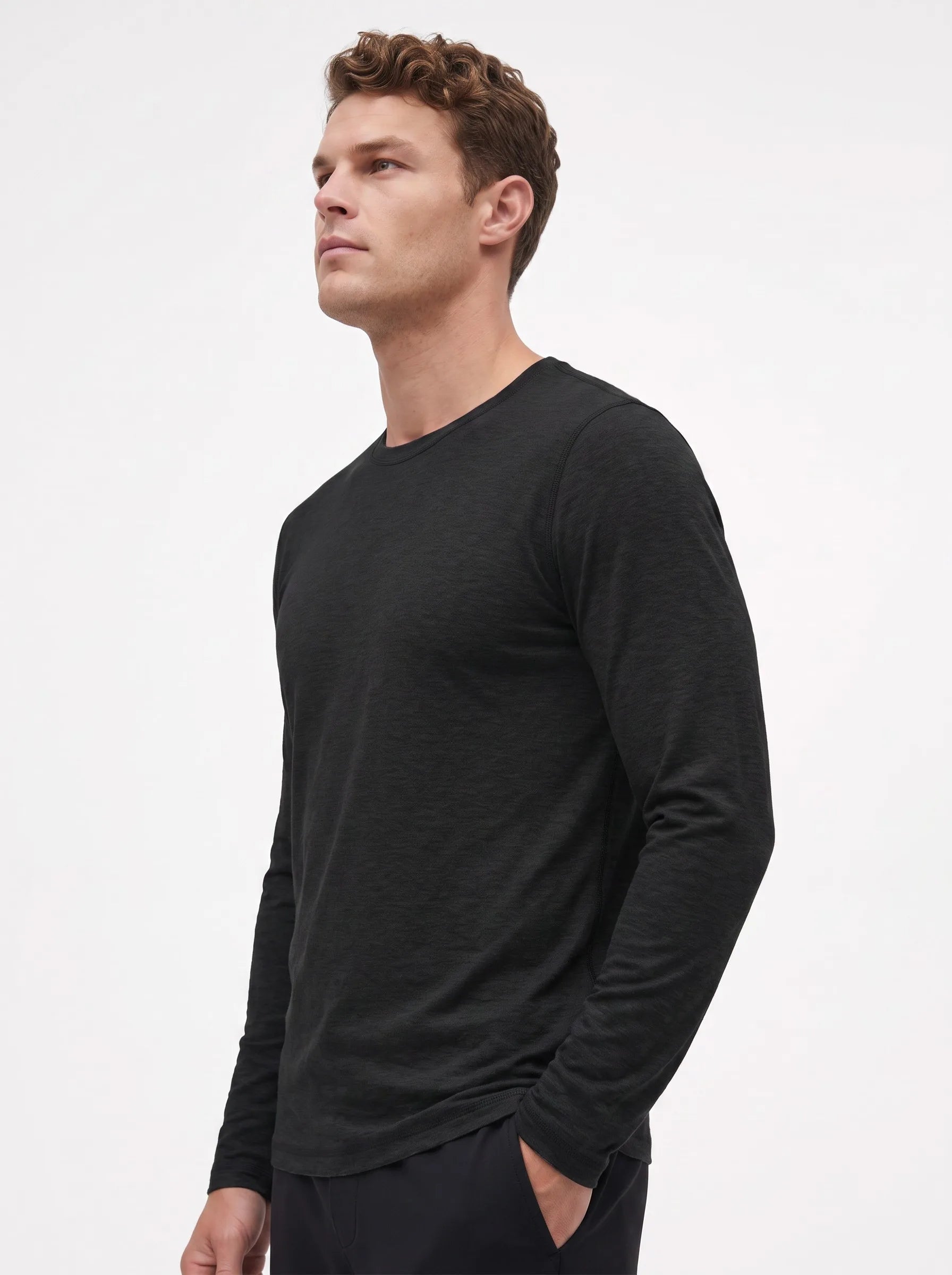 T-shirt de sport à manches longues col rond FlowBlend™