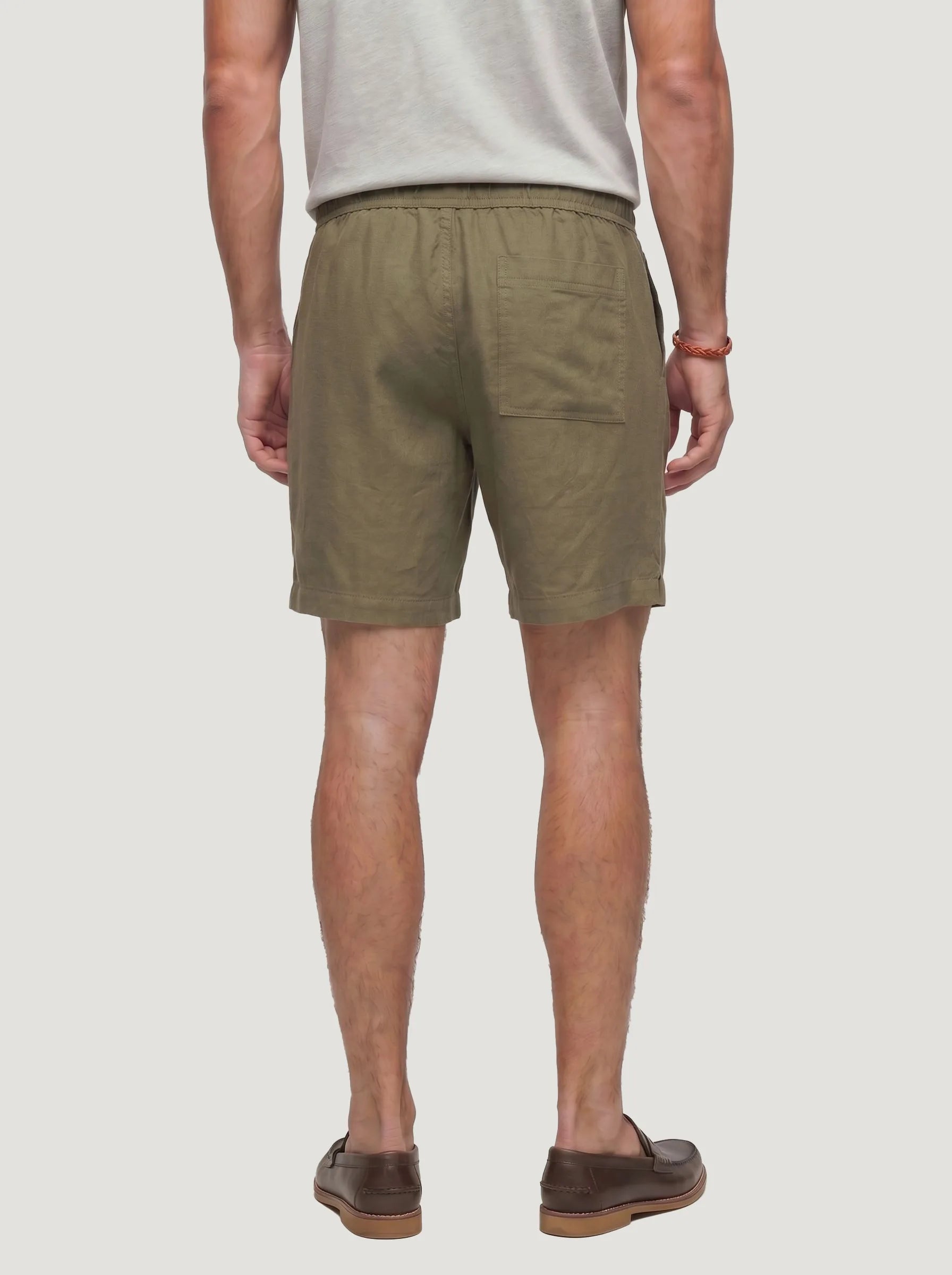 Shorts mit Kordelzug aus 100 % europäischem Leinen