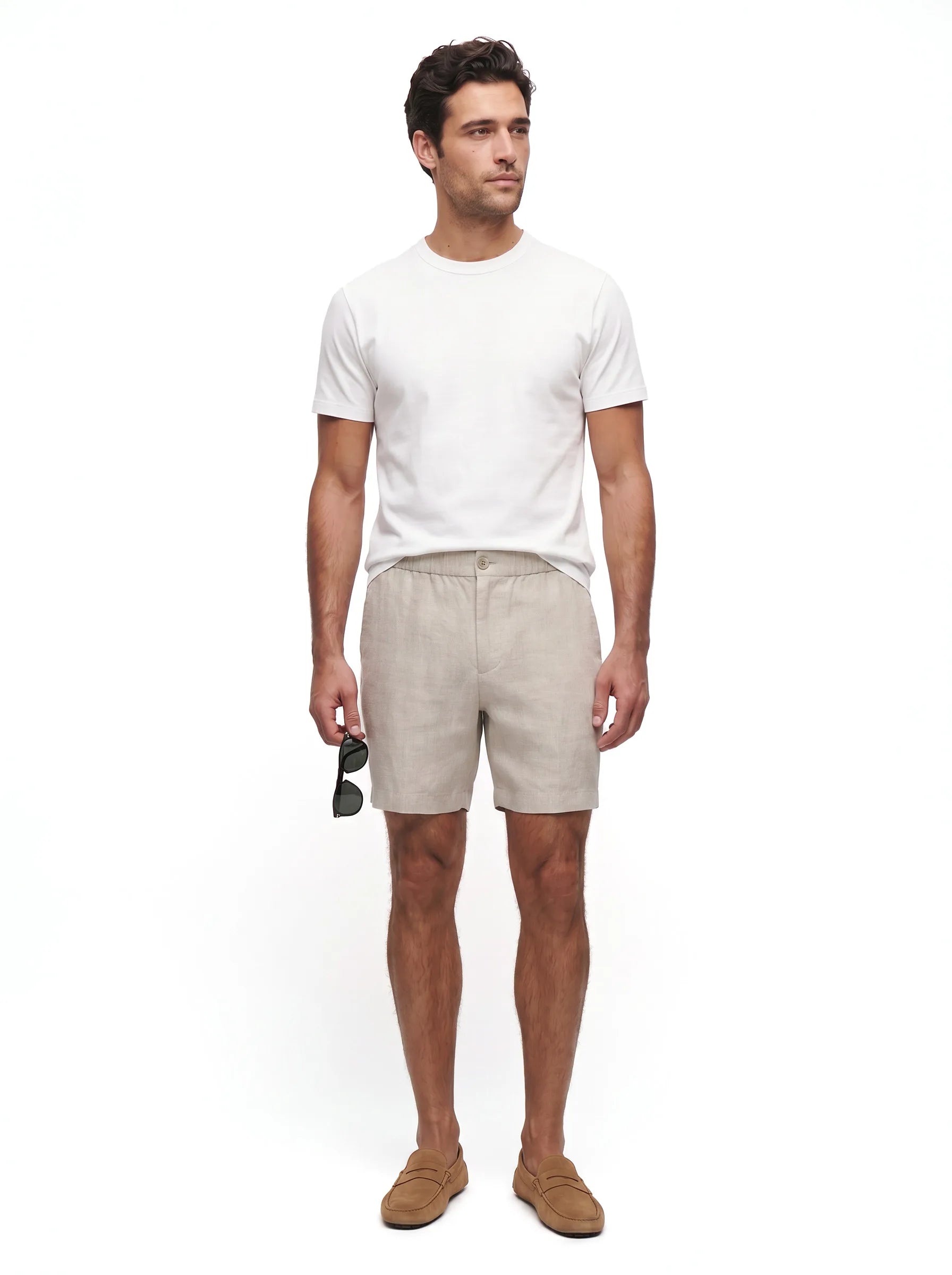 Anzugshorts aus 100 % europäischem Leinen