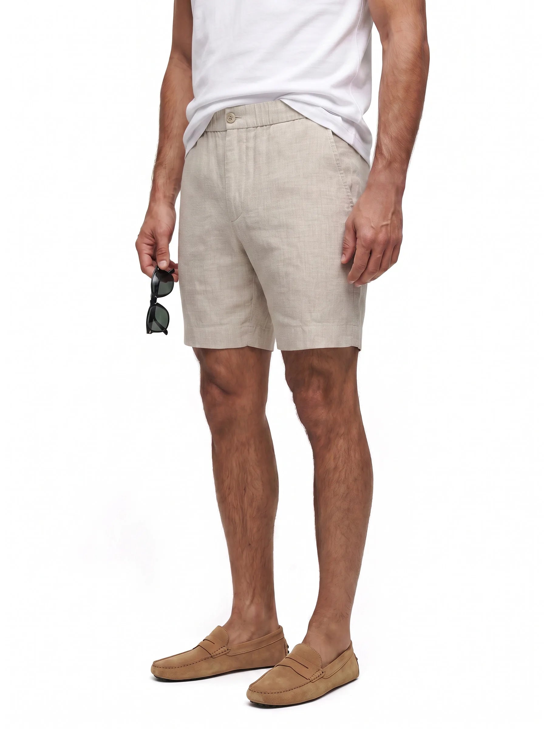 Anzugshorts aus 100 % europäischem Leinen