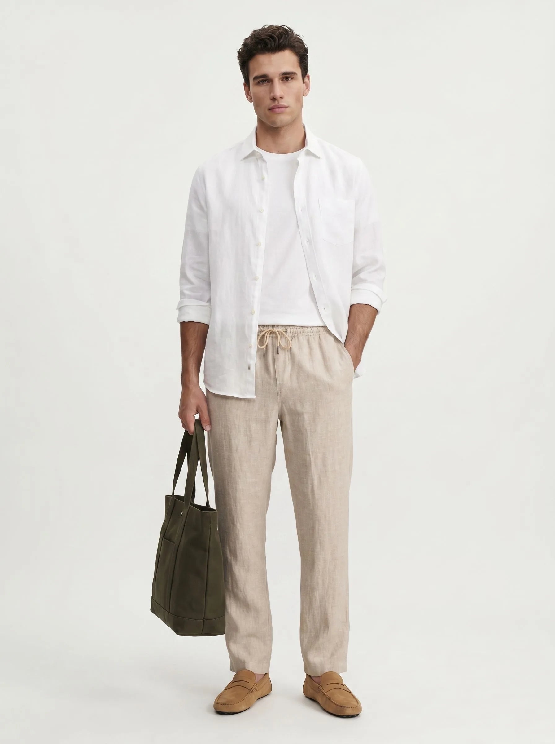 100% European Linen Drawstring Pants
