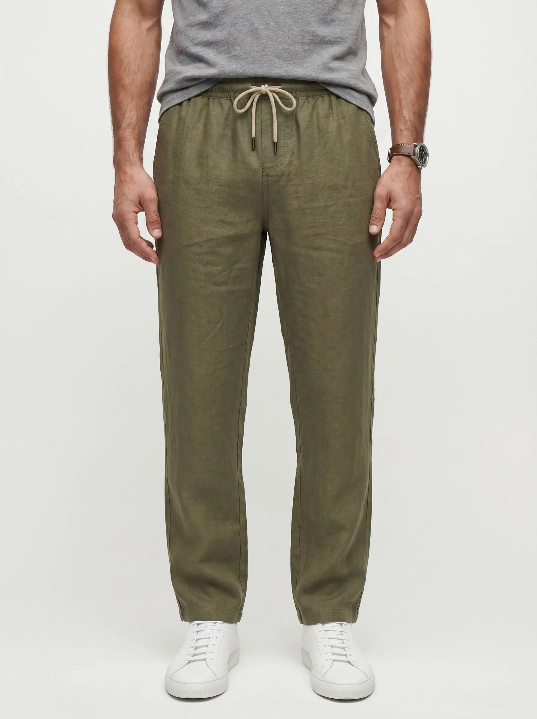 Pantalon décontracté 100 % lin européen