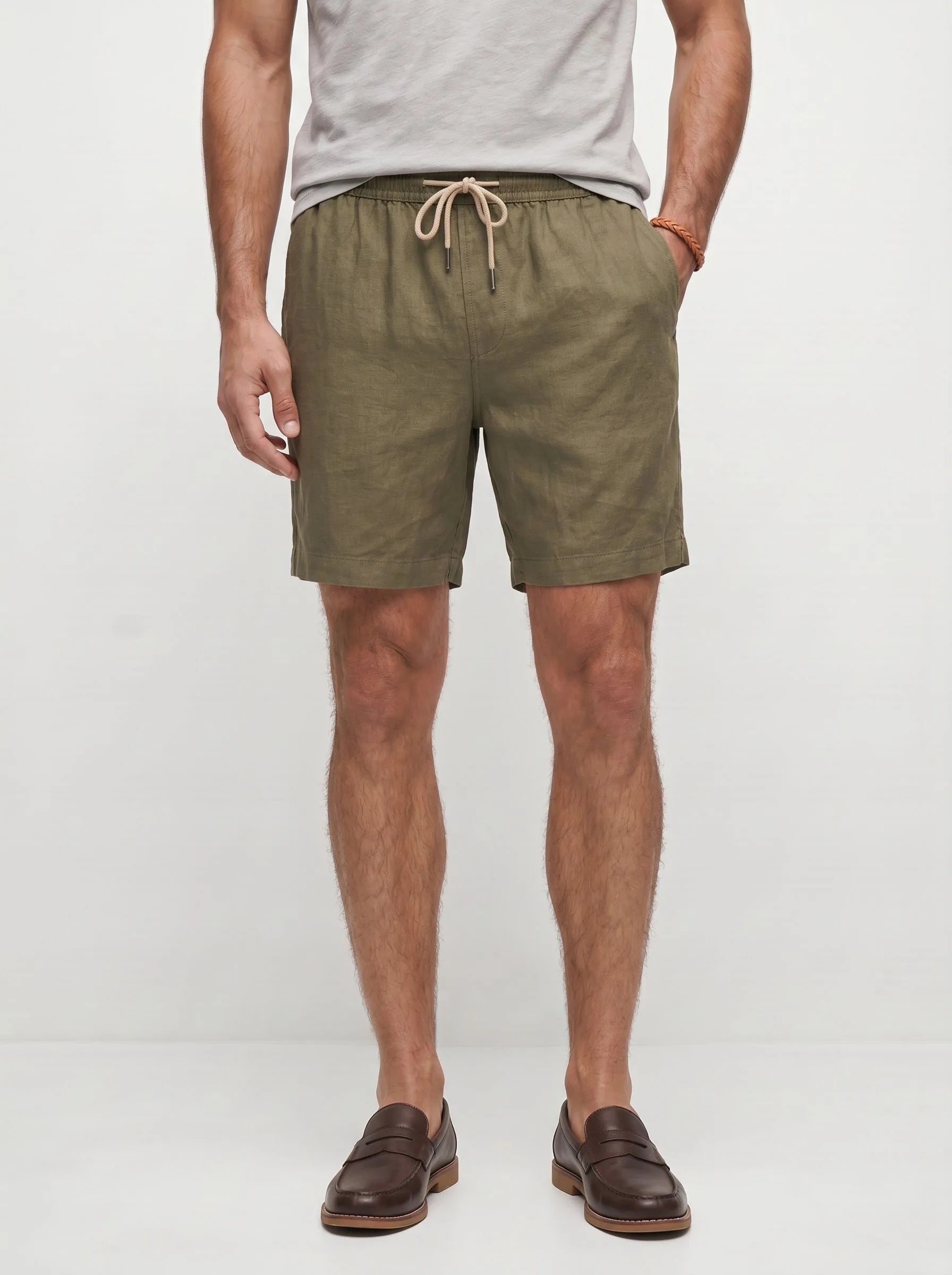 Short décontracté 100 % lin européen