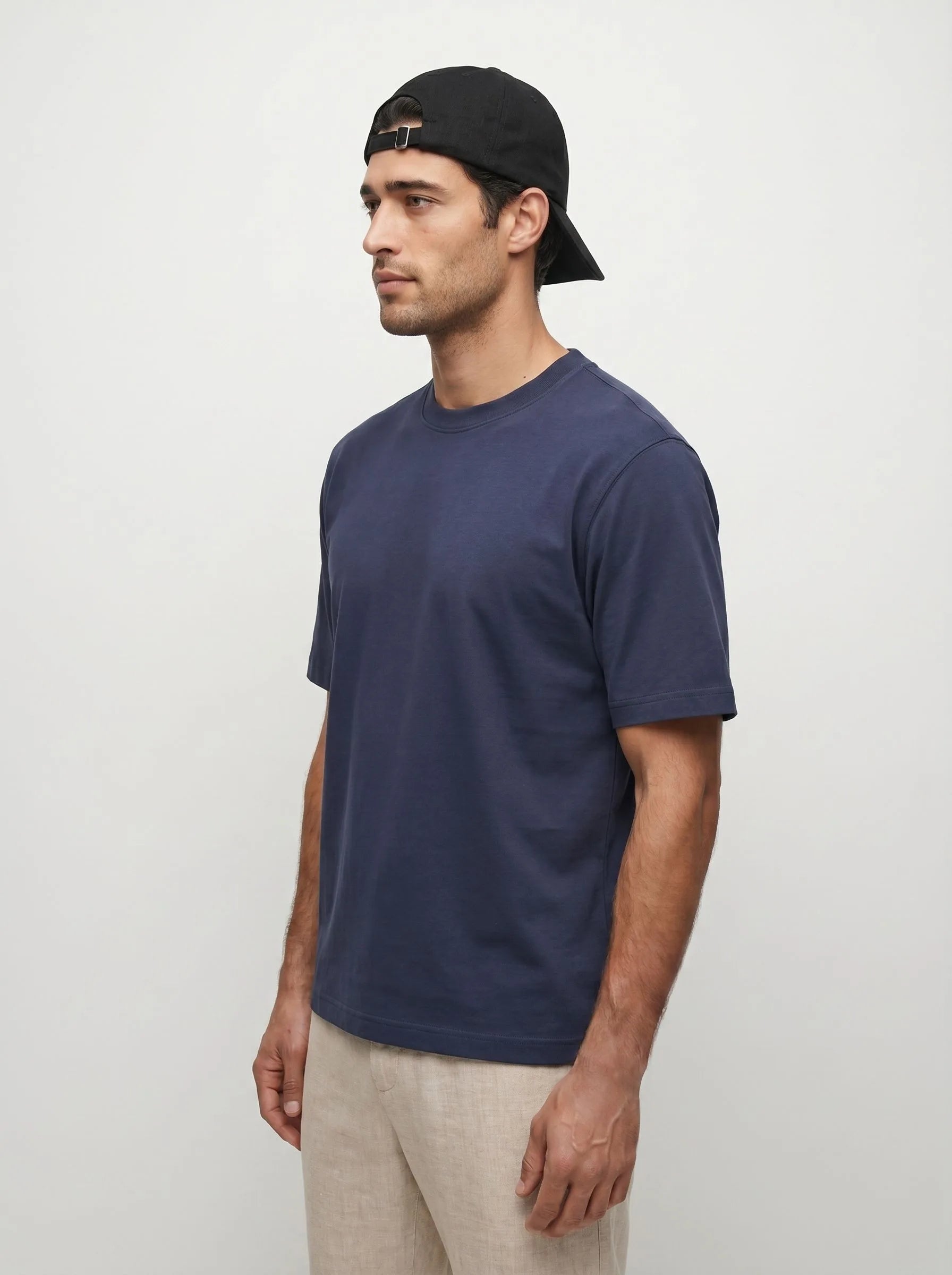 T-shirt girocollo pesante 100% cotone biologico