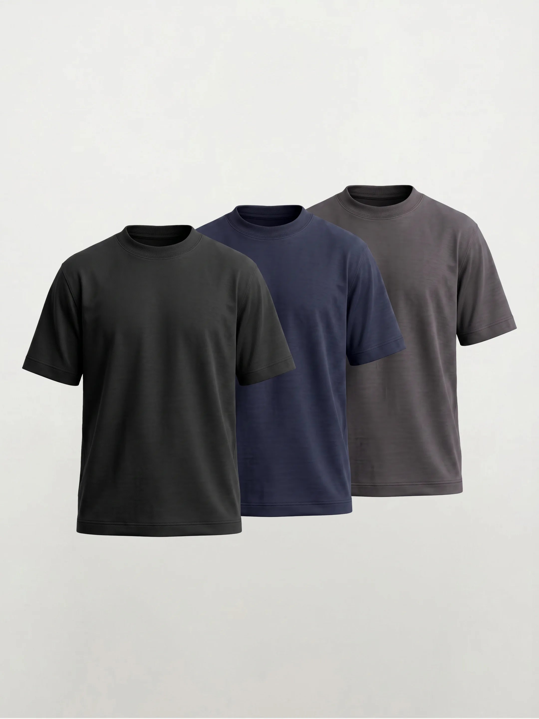 T-Shirt aus 100 % Bio-Baumwolle, schwere Qualität, Rundhalsausschnitt — 3-Pack